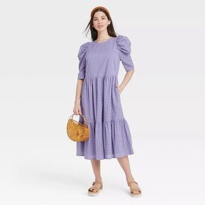 A NEW DAY Elbow Sleeve Eyelet Dress Size L